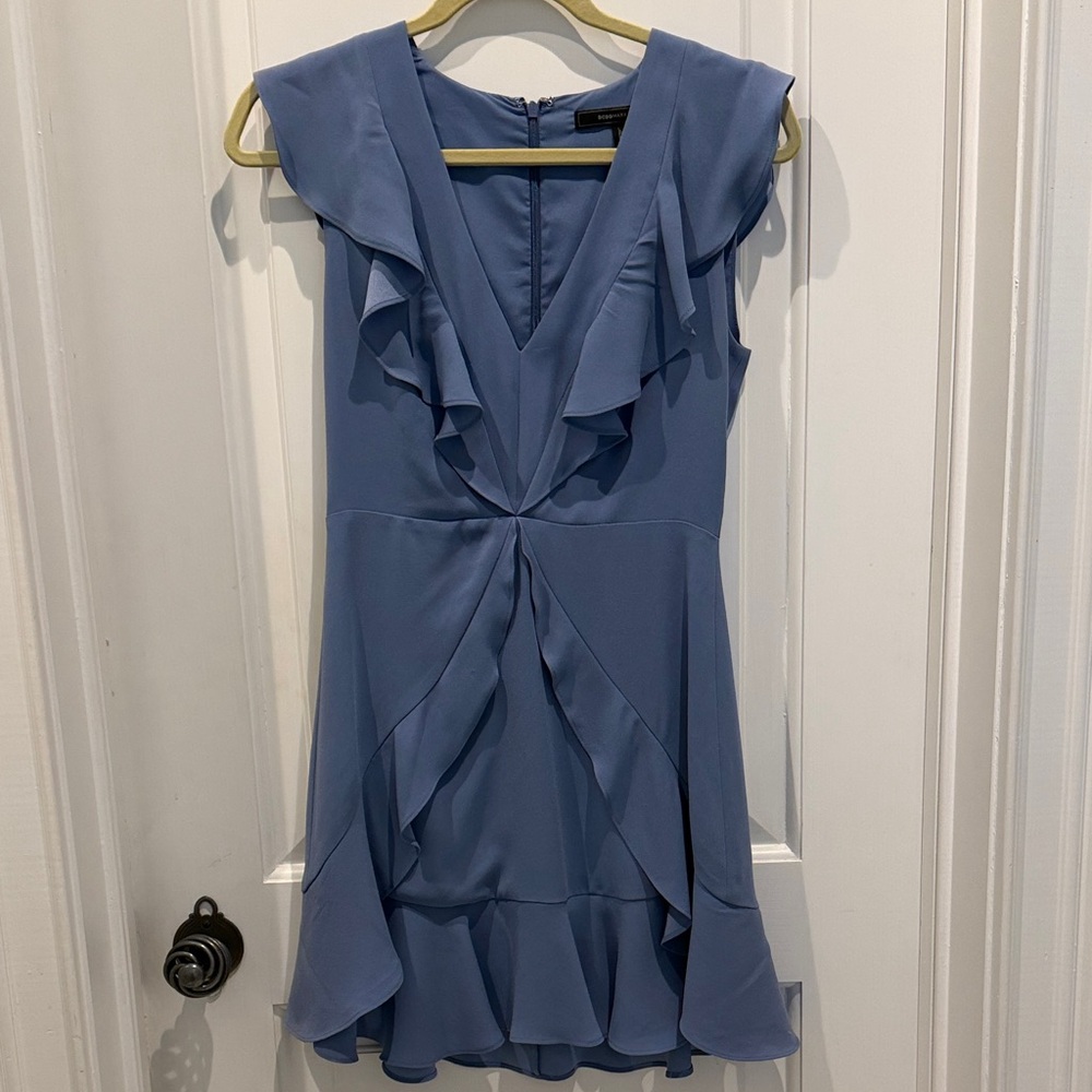 Elegant Blue Ruffled Dress
